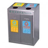 不銹鋼二分類環(huán)保果皮箱