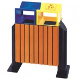 戶外環保側開口鋼木分類垃圾箱