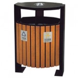 戶外立式鋼木分類垃圾箱