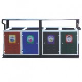 戶外四聯分類鋼制垃圾箱