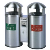 戶外圓形創(chuàng)意不銹鋼二分類垃圾桶