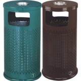 戶外圓形鋼板沖孔垃圾桶