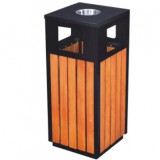 園林鋼木垃圾桶