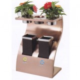 帶花盆鈦金垃圾桶