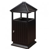 古典古塔式鋼木垃圾桶