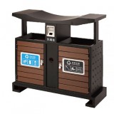 高檔別墅區鋼木垃圾桶