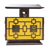 景區物業戶外冷軋鋼分類鋼制垃圾箱