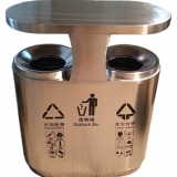 小區(qū)物業(yè)創(chuàng)意雙分類不銹鋼垃圾箱