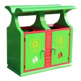 戶外園林雙分類鋼制垃圾箱