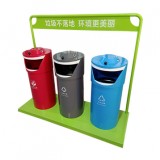 戶外烤漆三分類鋼板垃圾桶