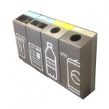 抽拉式商場不銹鋼分類垃圾桶