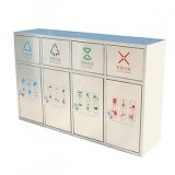 戶外方形四分類不銹鋼垃圾箱