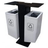 市政道路烤漆不銹鋼分類垃圾桶