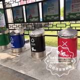 小區腳踏地埋升降式不銹鋼分類垃圾桶案例