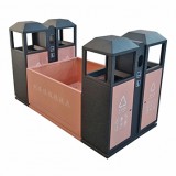 高鐵站站臺(tái)噴粉組合式不銹鋼分類(lèi)垃圾桶