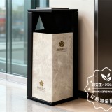 仿大理石紋方形不銹鋼垃圾桶圣潔之地的城市家具革新
