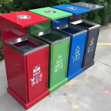 戶外四色噴粉金屬垃圾箱定制城市文明的細節之美