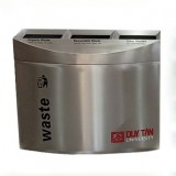室內商用三分類連體不銹鋼垃圾桶