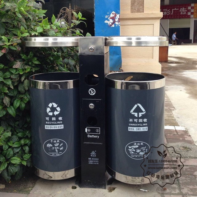 不銹鋼分類環(huán)保垃圾桶圖片003