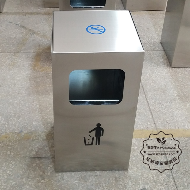 酒店方形不銹鋼果皮箱圖片007