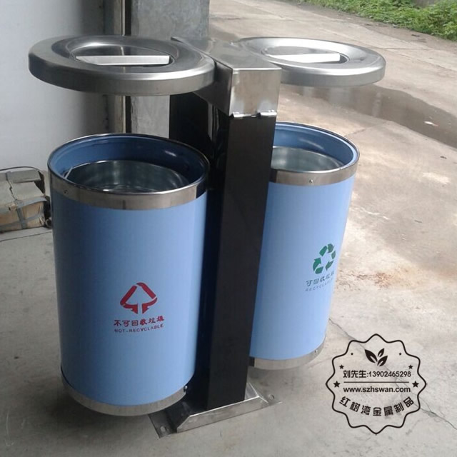 不銹鋼分類環(huán)保垃圾桶圖片004