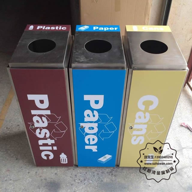 無蓋不銹鋼垃圾桶照片008