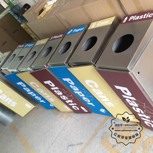 不銹鋼四分類環保回收桶圖片002