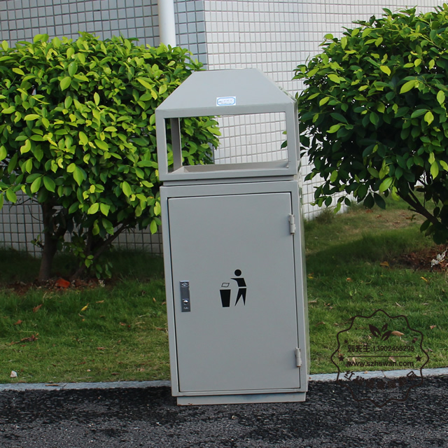 室內屋形鋼制垃圾桶圖片002