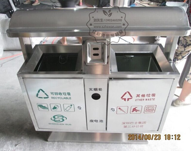 戶外景區常用不銹鋼分類環保垃圾桶圖片001