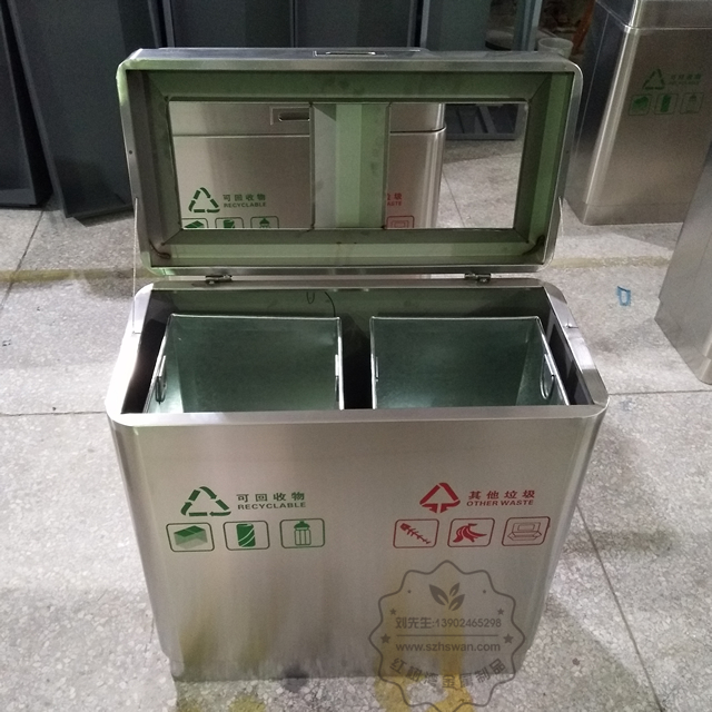 室內(nèi)分類環(huán)保不銹鋼垃圾桶圖片003