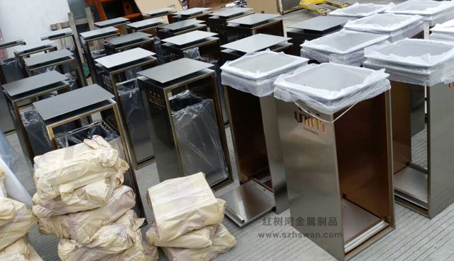 不銹鋼垃圾桶蝕刻填漆圖片002