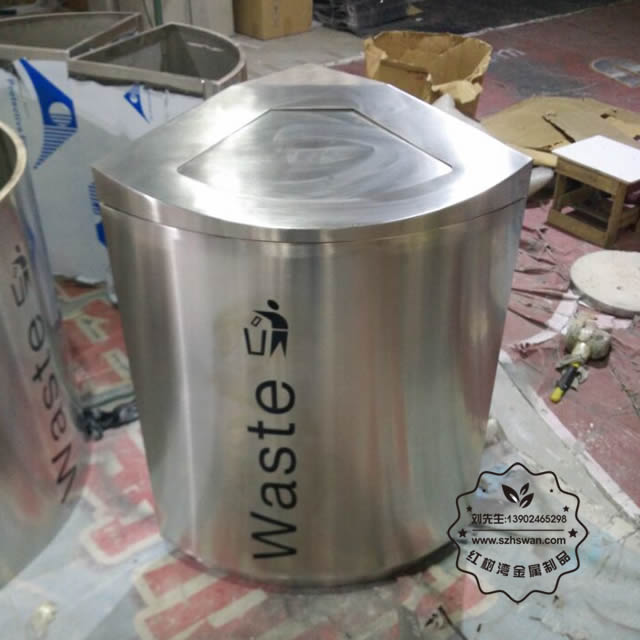 室內(nèi)不銹鋼垃圾桶圖片002