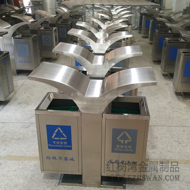 分類不銹鋼垃圾桶圖片