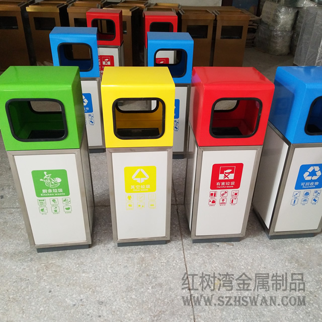 汕頭方形分類(lèi)不銹鋼垃圾桶學(xué)校采購(gòu)案例