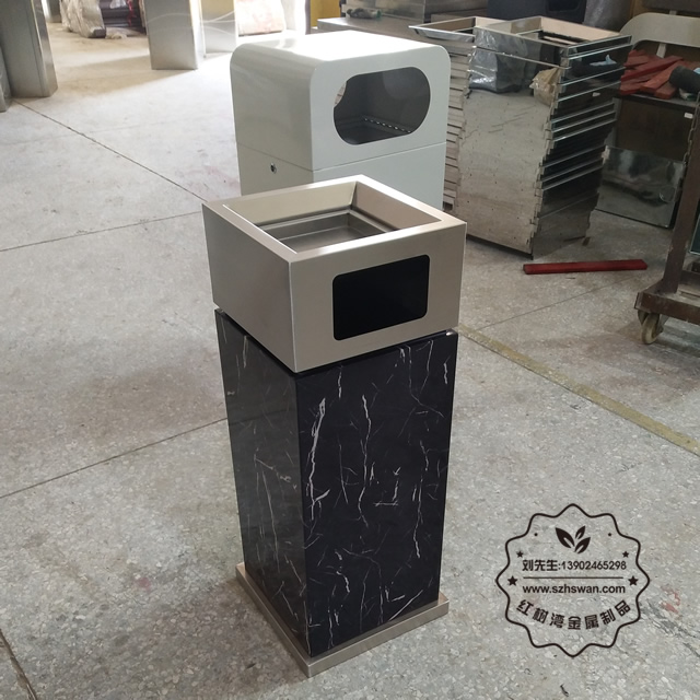 酒店方形室內不銹鋼垃圾桶圖片001