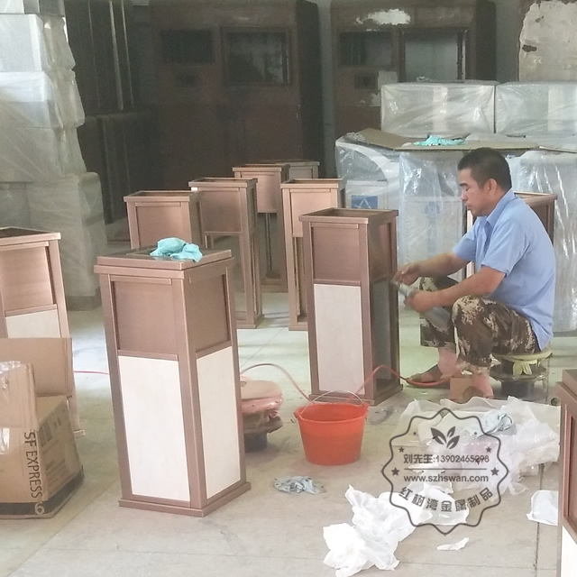 高檔公寓室內方形不銹鋼果皮箱圖片001