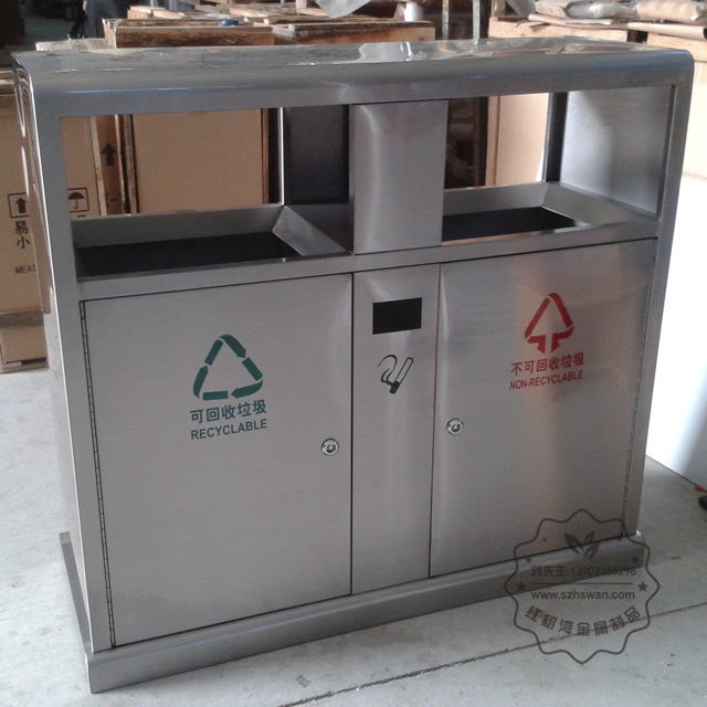 戶外方形不銹鋼垃圾桶圖片002