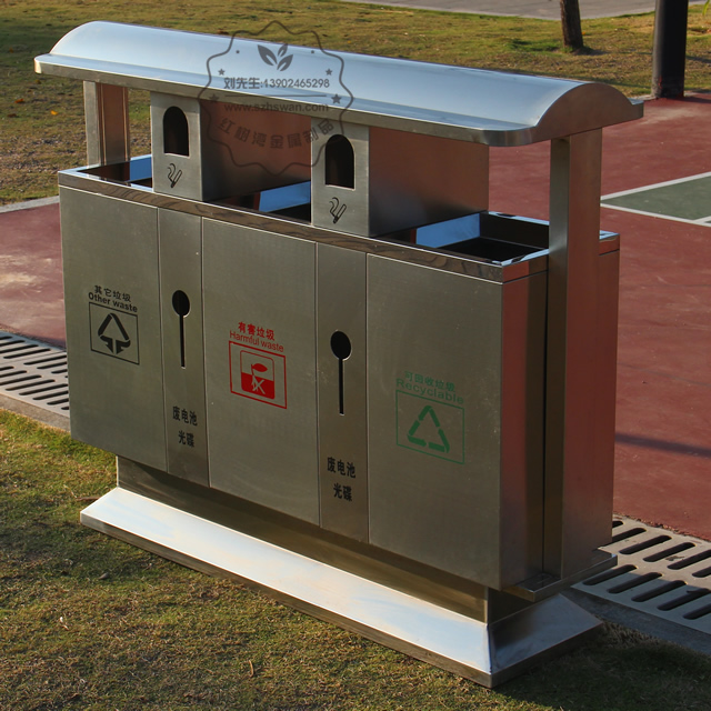 三分類不銹鋼垃圾桶圖片