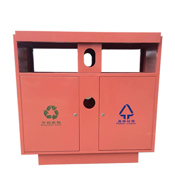 噴塑戶外雙分類不銹鋼垃圾桶主圖