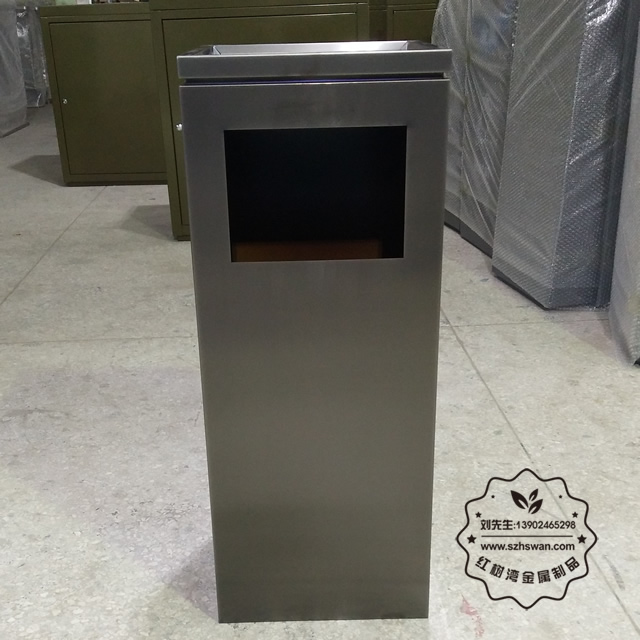 新款電鍍室內方形不銹鋼垃圾桶圖片004