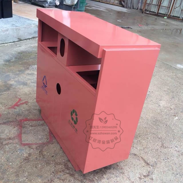 噴塑戶外雙分類不銹鋼垃圾桶圖片001