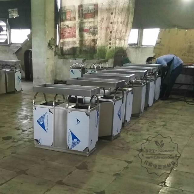 綠化養花容器花盆不銹鋼分類垃圾桶圖片005