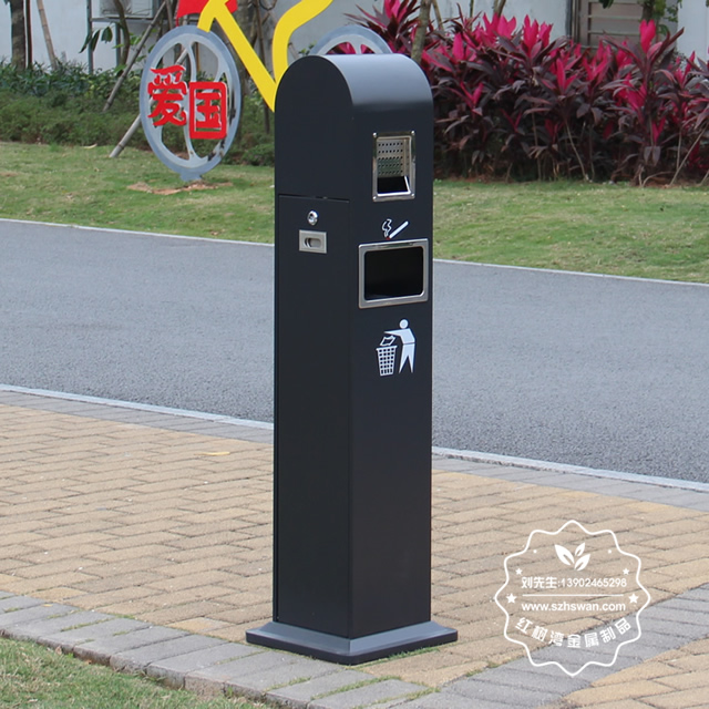 戶外烤漆不銹鋼吸煙柱果殼箱圖片001