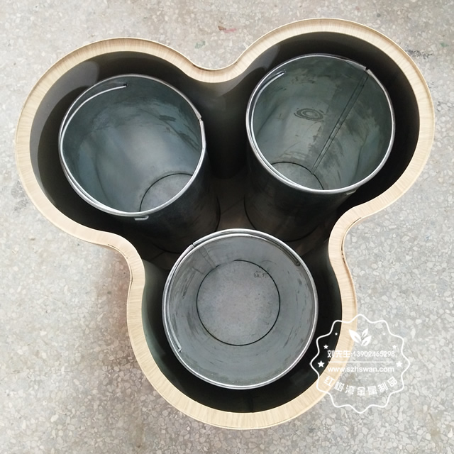 新款三分類不銹鋼室內(nèi)垃圾桶圖片004