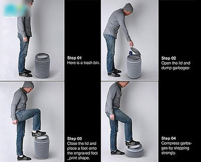 創意可壓縮垃圾桶