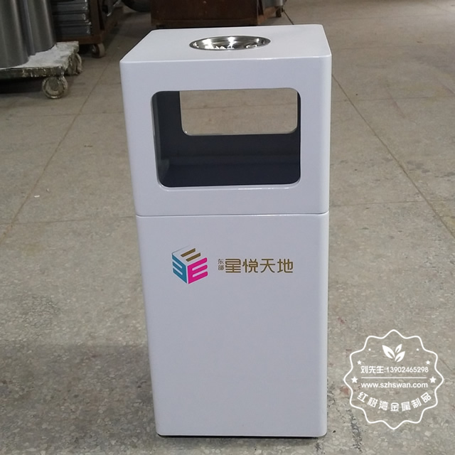 方形室內(nèi)噴塑鐵板垃圾桶果皮箱圖片001