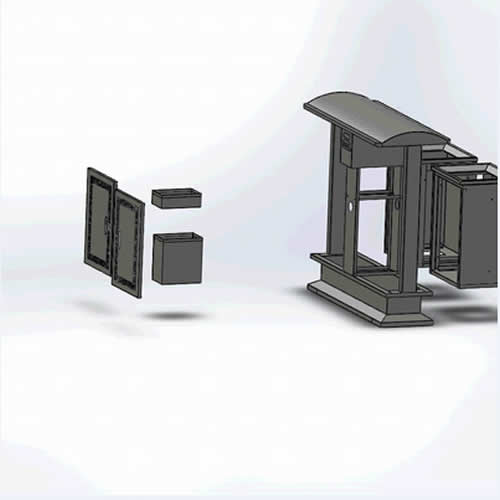 戶外分類不銹鋼垃圾桶結構圖4