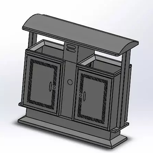 戶外分類不銹鋼垃圾桶結構圖5