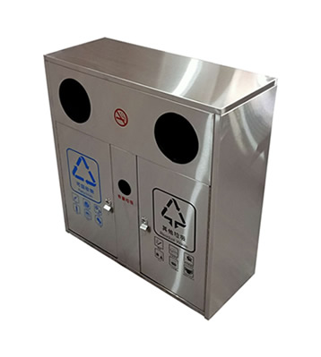 戶外方形兩分類不銹鋼垃圾箱主圖