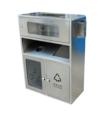 戶外透明不銹鋼分類垃圾箱主圖